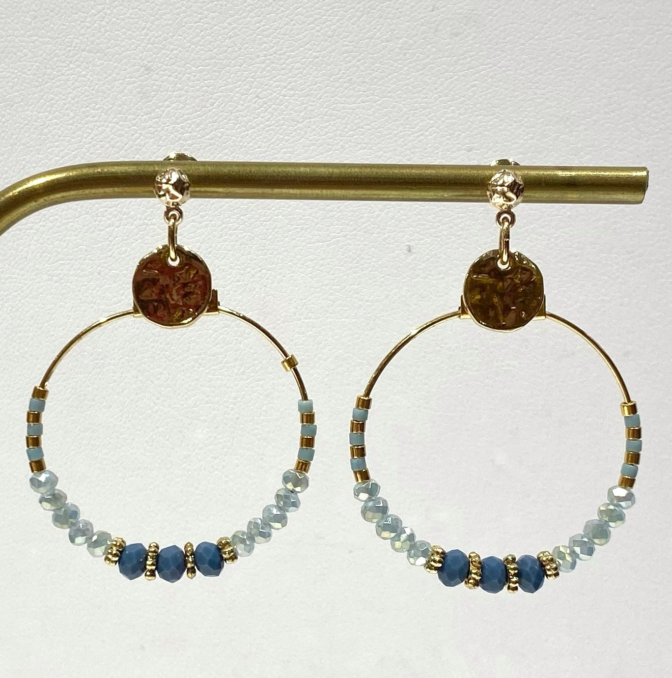 Boucles d'Oreilles Mina Bleu Jeans - By Garance