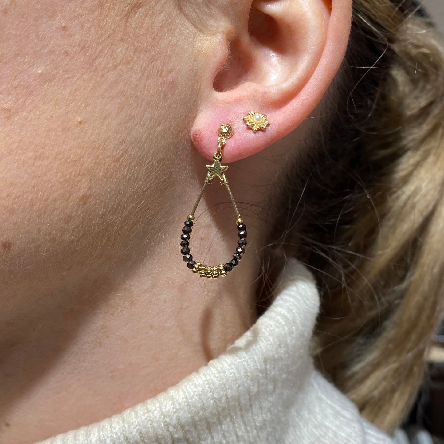 Boucles d'Oreilles Luna Marron - By Garance