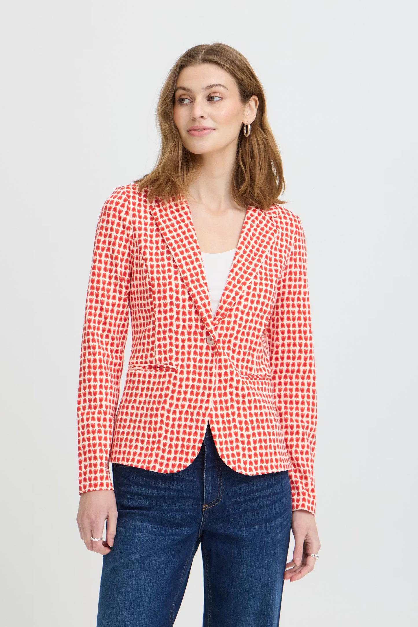Blazer Ihkate Print Fiery Red