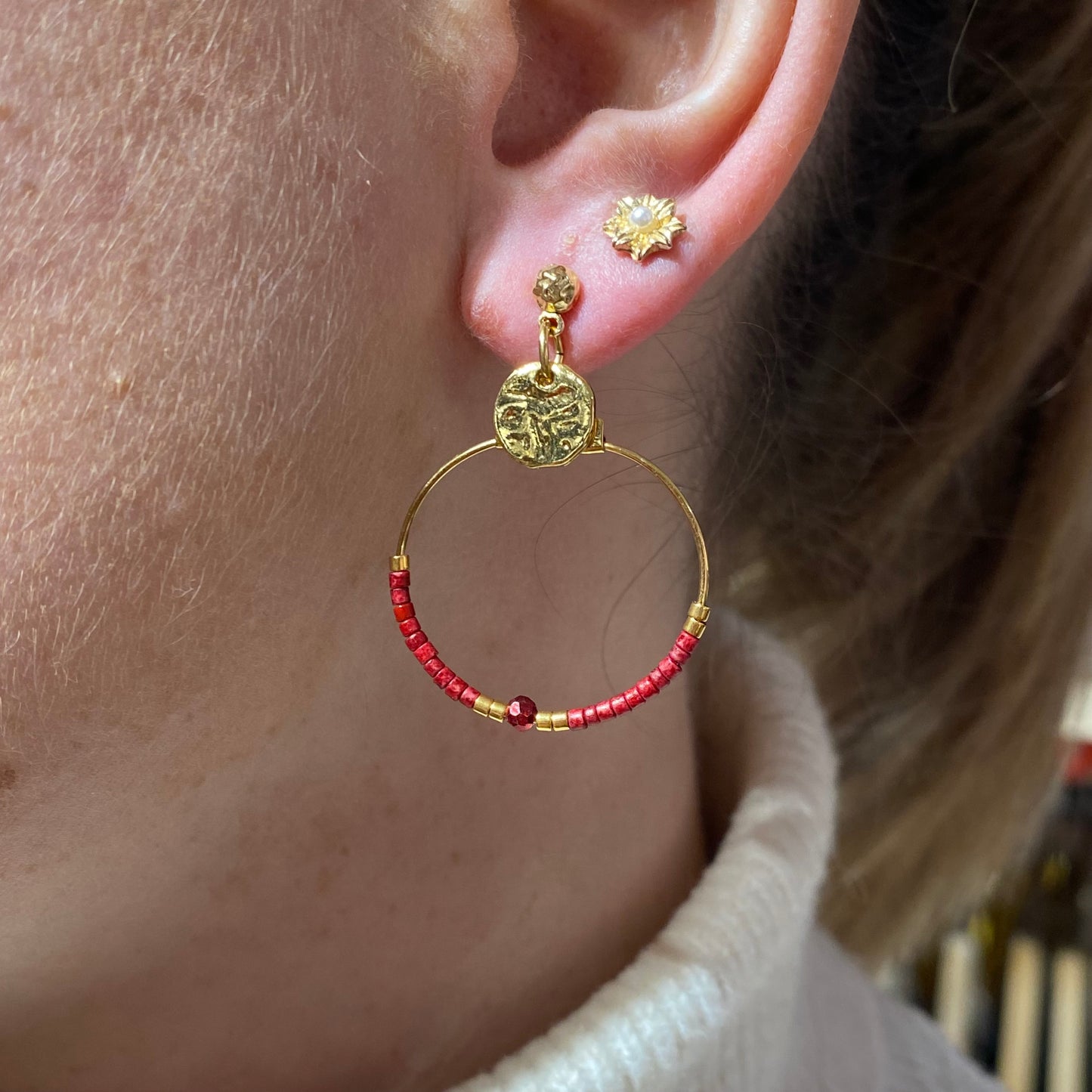 Boucles d'Oreilles Lila Bordeaux - By Garance