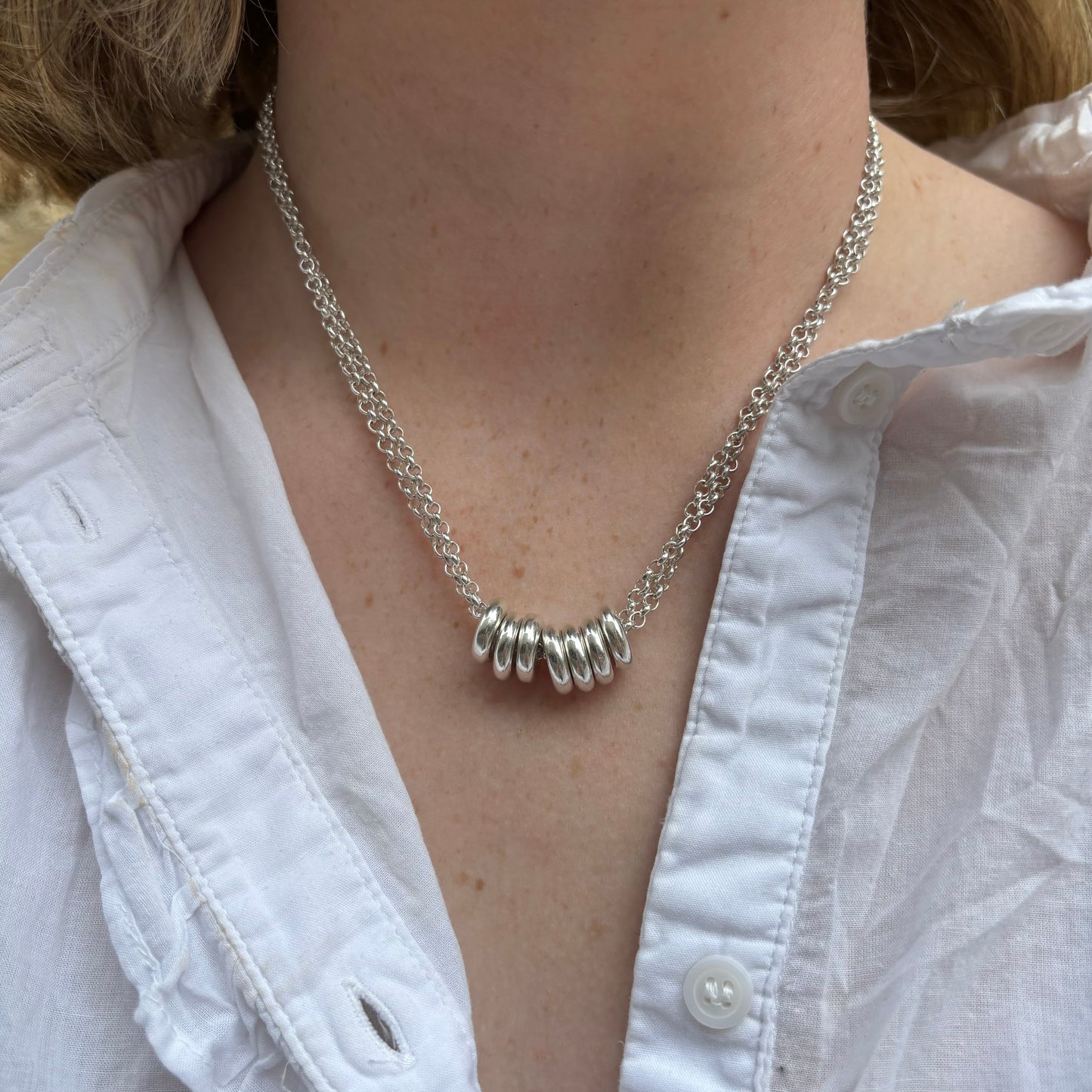 Collier Double Chaine 7 Bouée - Secret De Cuir, By Régine