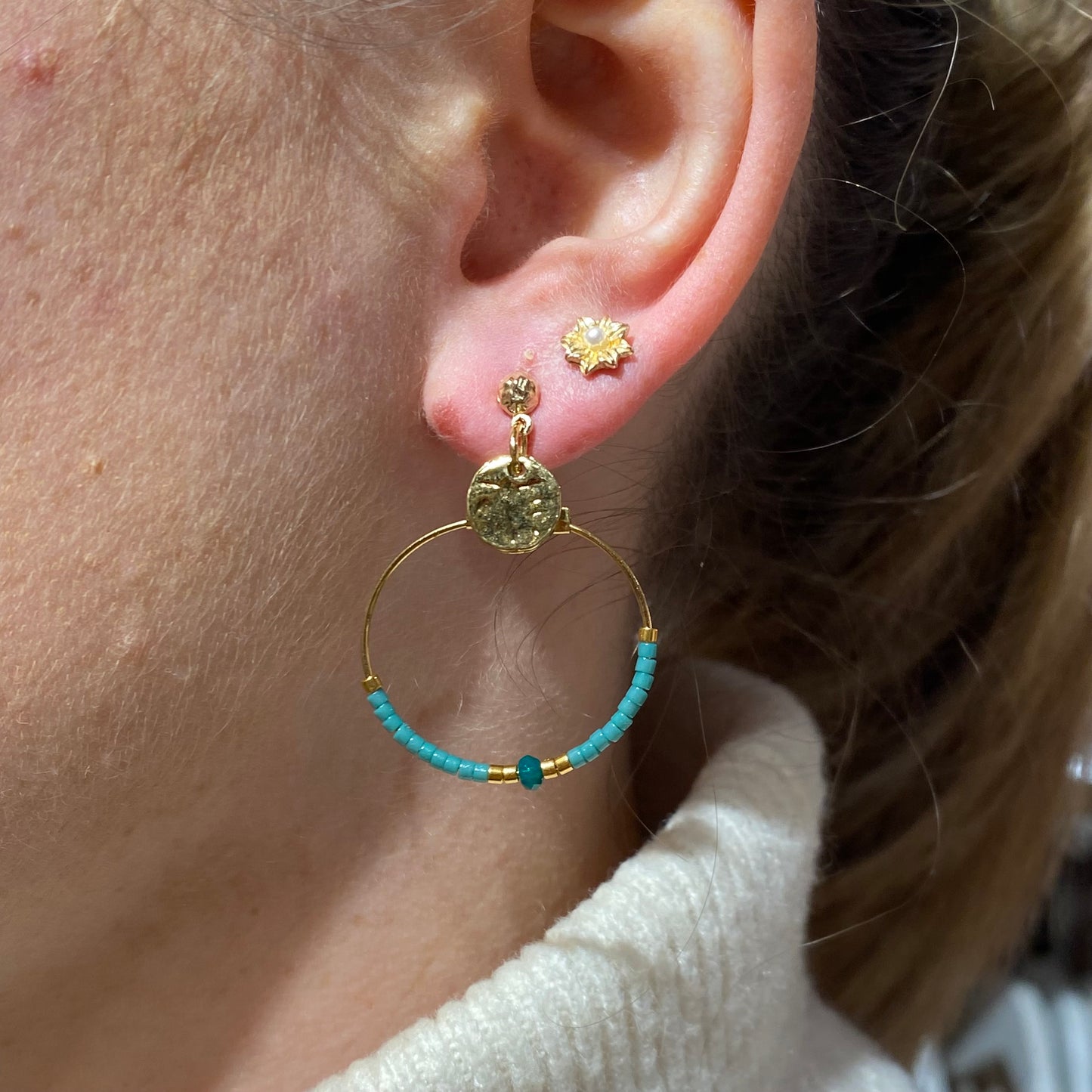 Boucles d'Oreilles Lila Turquoise - By Garance