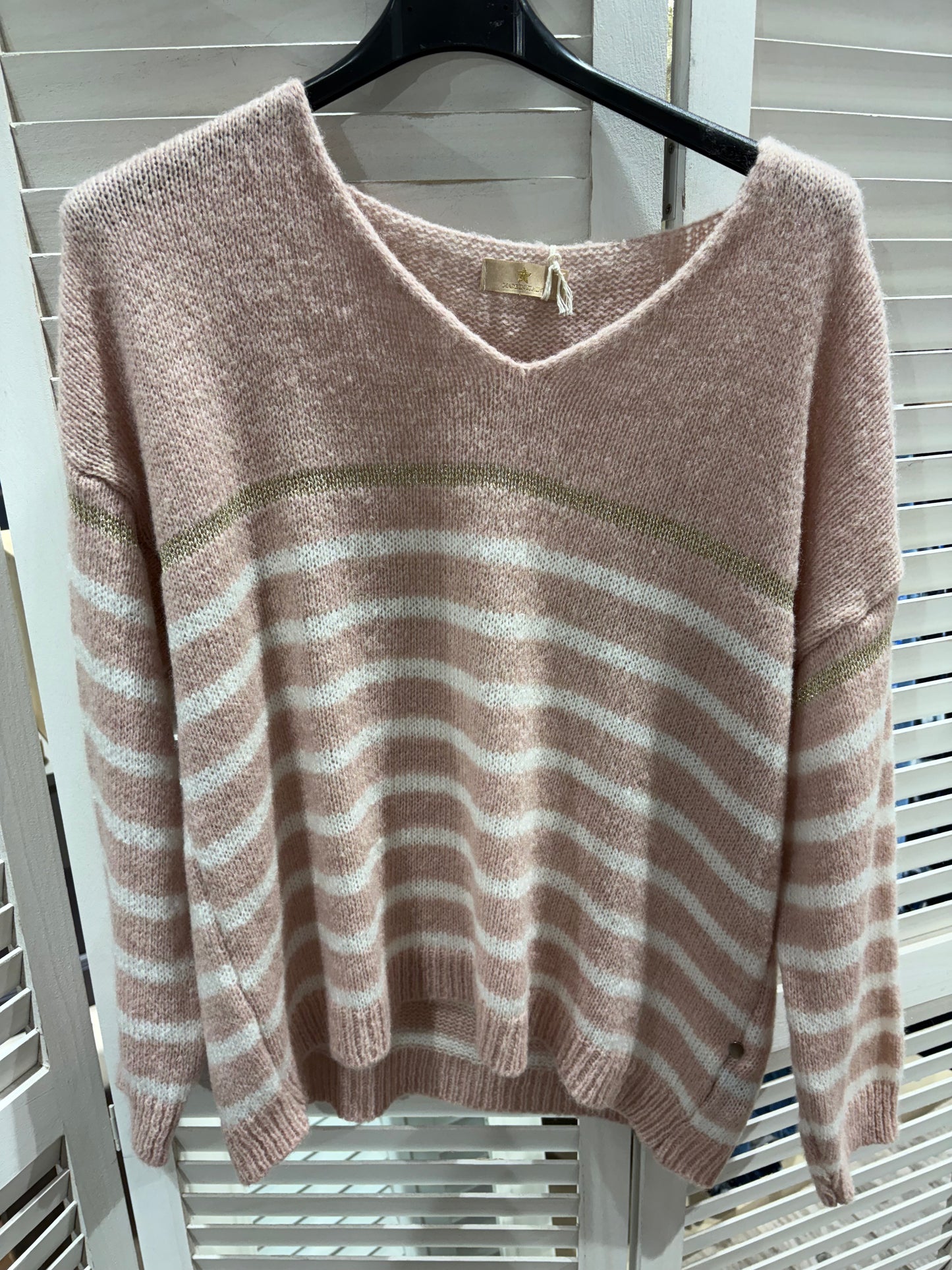 Pull V Rayé