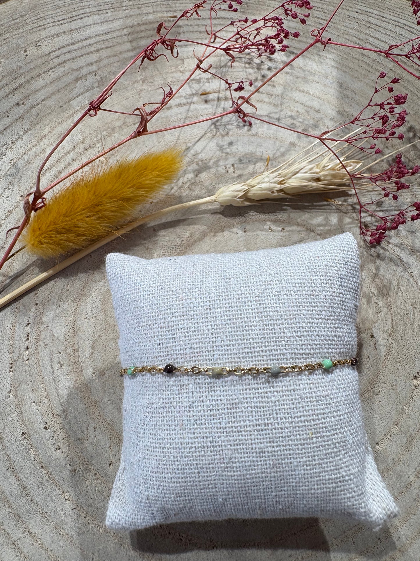 Bracelet Gigi Vert/Marron/Beige