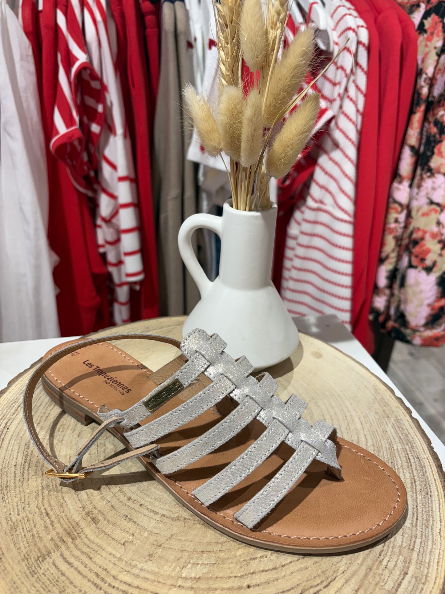 Chaussure hariette blanc/or - Les Tropéziennes par M Belarbi