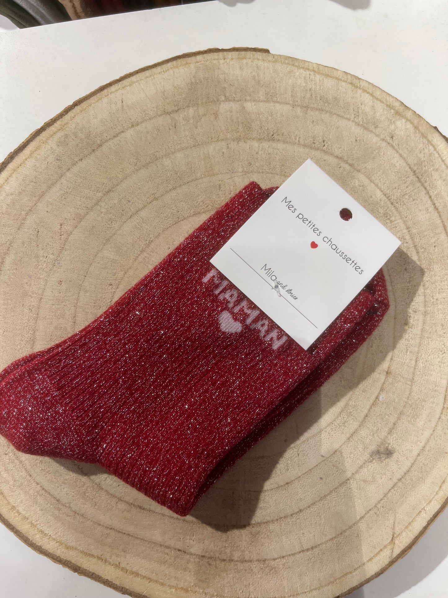 Chaussettes Mila - MAMAN rouge