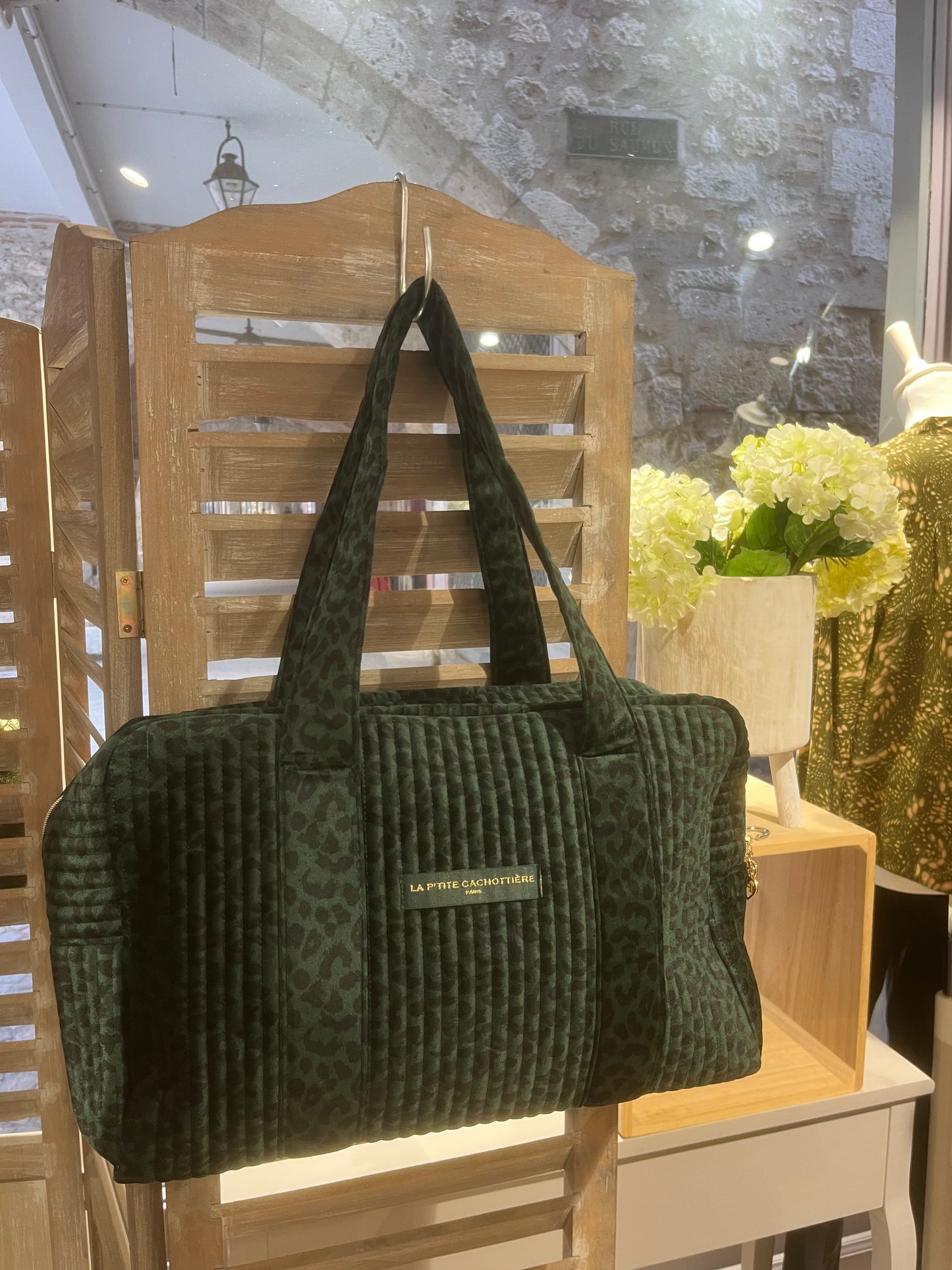 Sac week end - Velour vert nuit