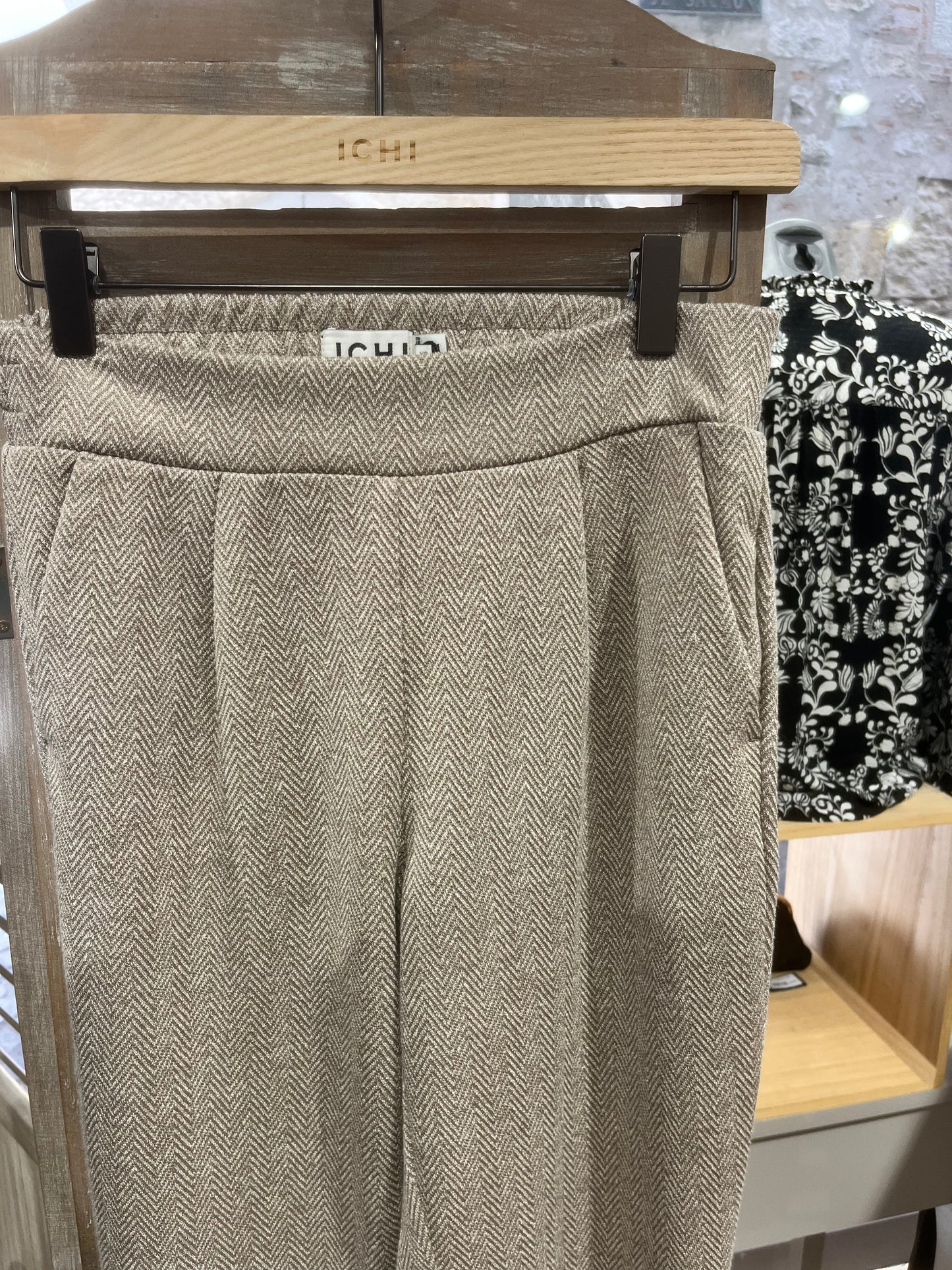 Pantalon ihkate jacquard fungi beige
