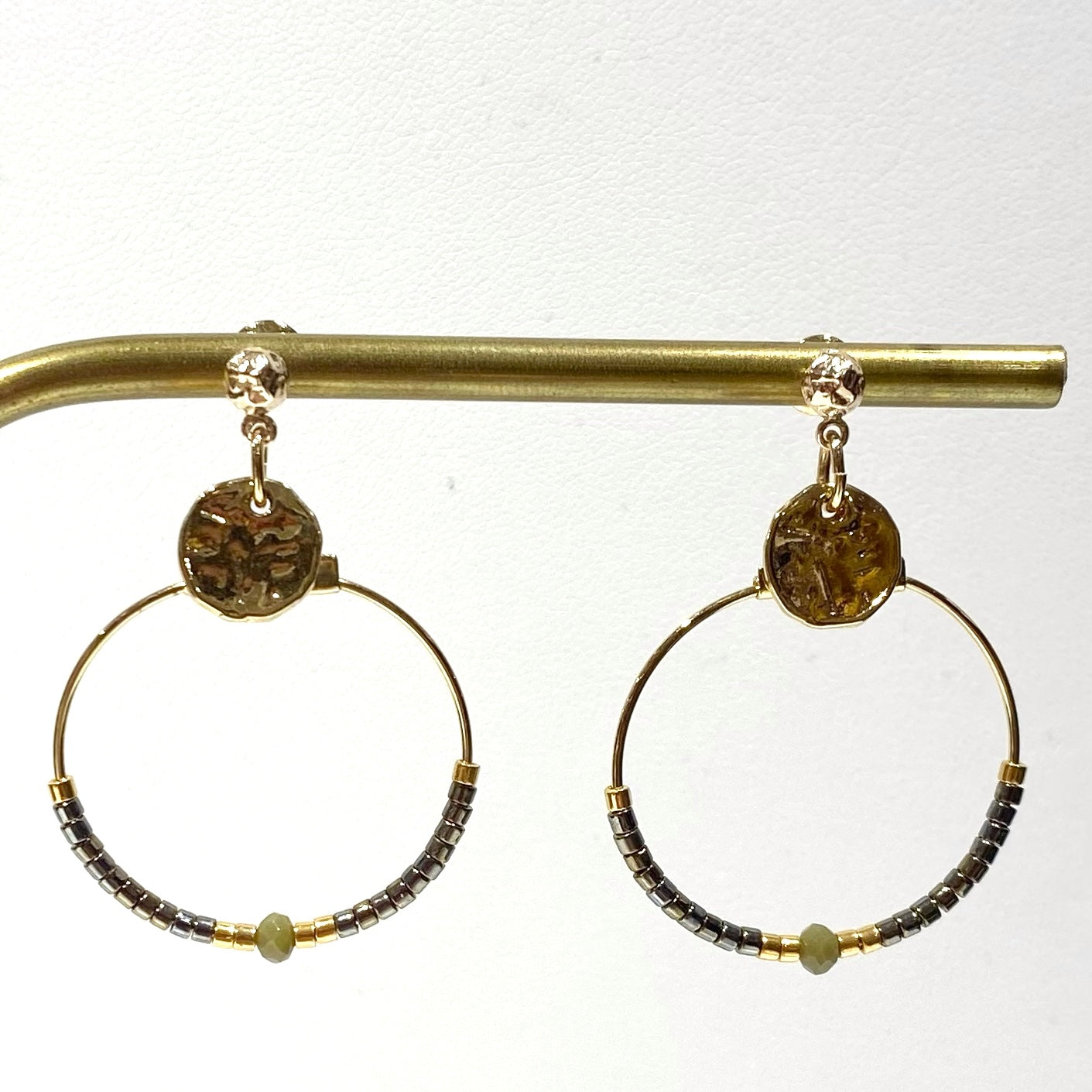 Boucles d'Oreilles Lila Gris Foncé - By Garance