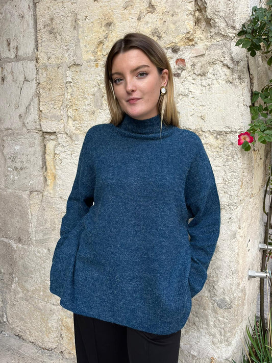 Pull Jumper Knit Byomartta Bleu - byoung