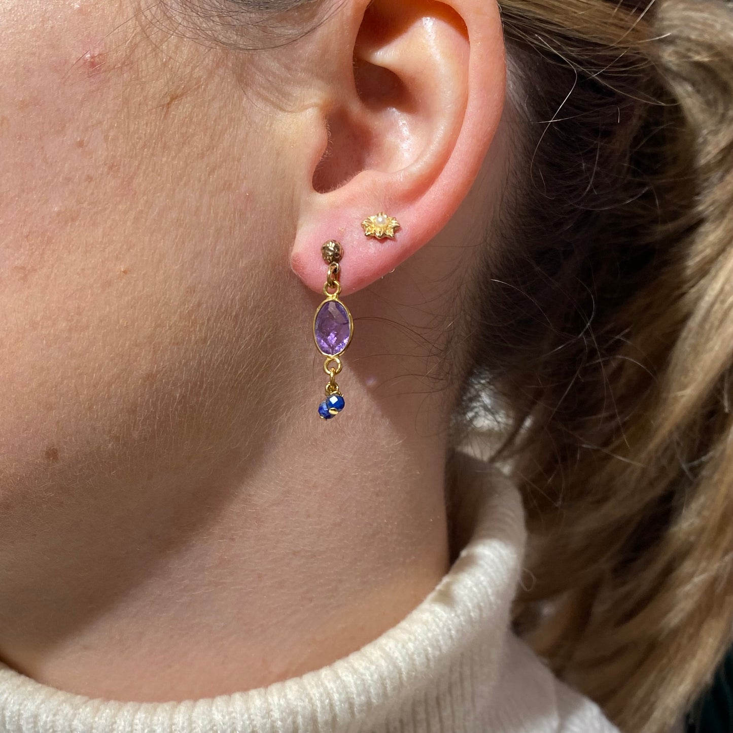 Boucles d'Oreilles Indira Violet - By Garance