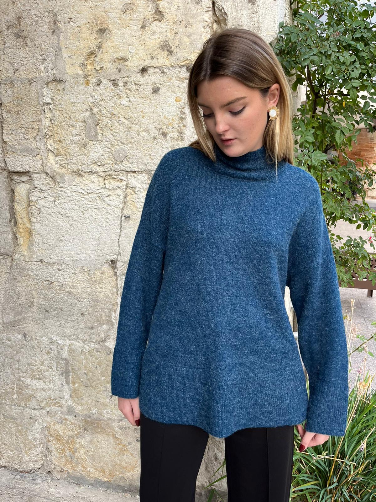 Pull Jumper Knit Byomartta Bleu - byoung