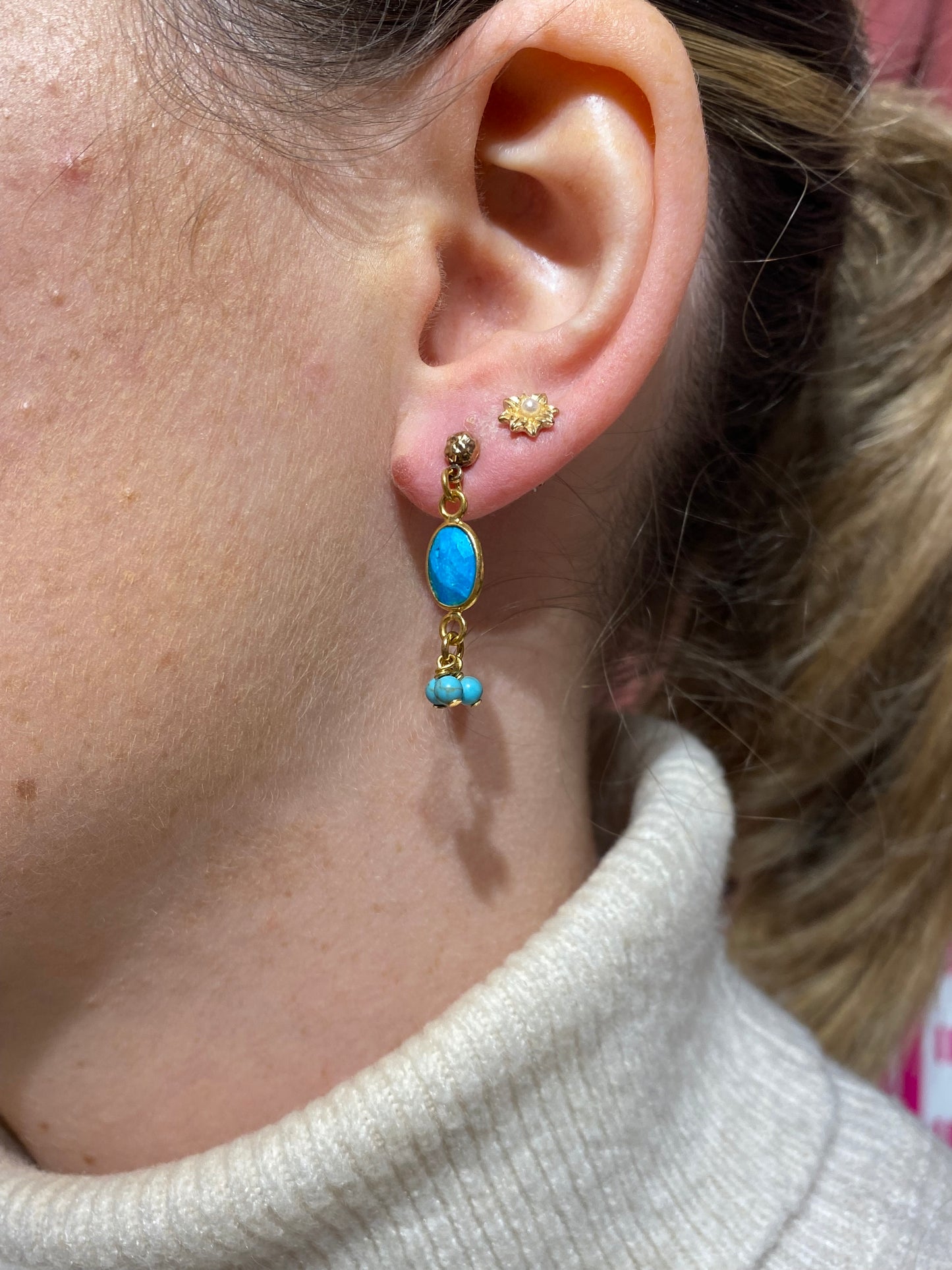 Boucles d'Oreilles Indira Bleu - By Garance