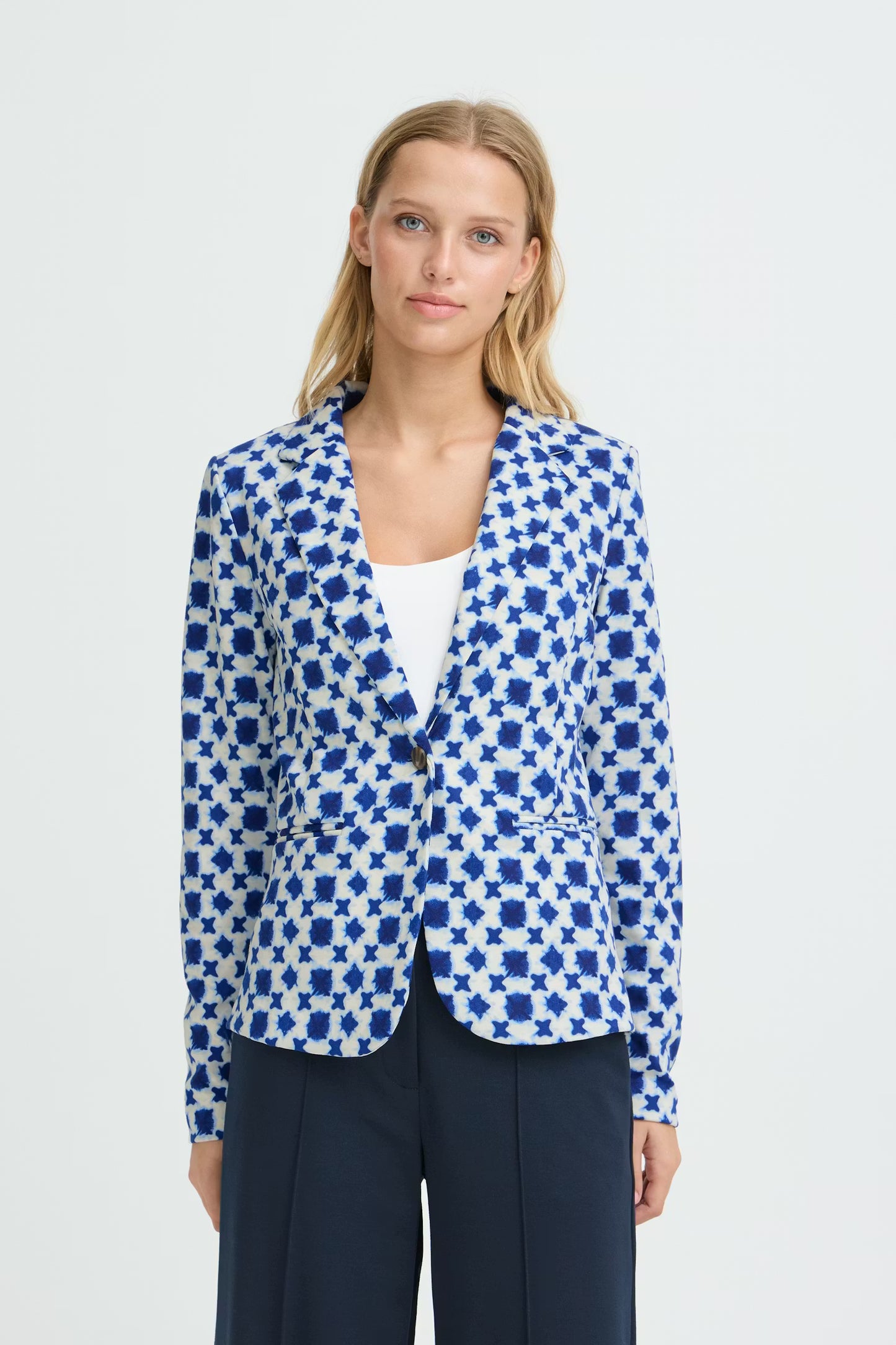 Blazer Ihkate Print Blue Grap