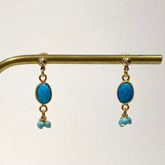 Boucles d'Oreilles Indira Bleu - By Garance