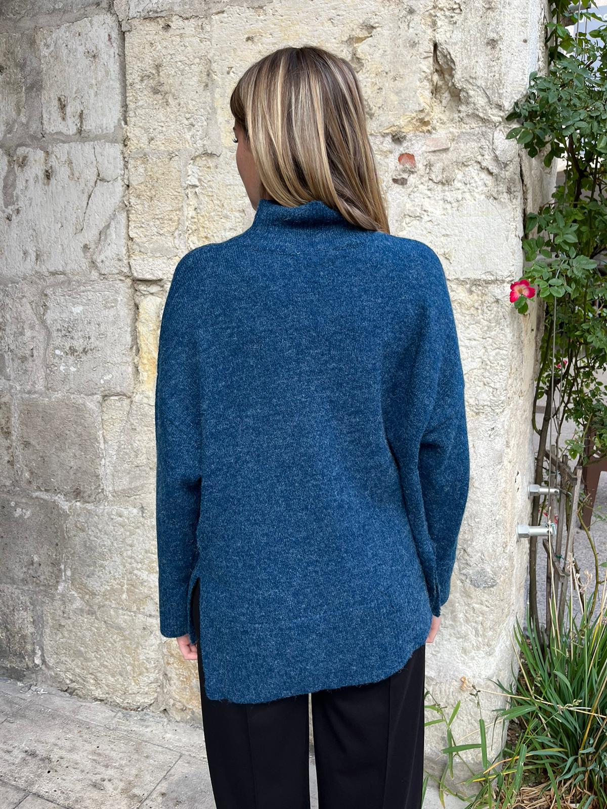 Pull Jumper Knit Byomartta Bleu - byoung