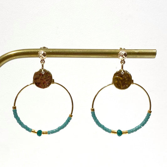 Boucles d'Oreilles Lila Turquoise - By Garance