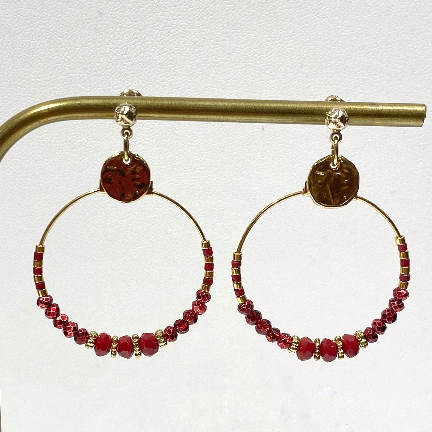 Boucles d'Oreilles Mina Bordeaux - By Garance