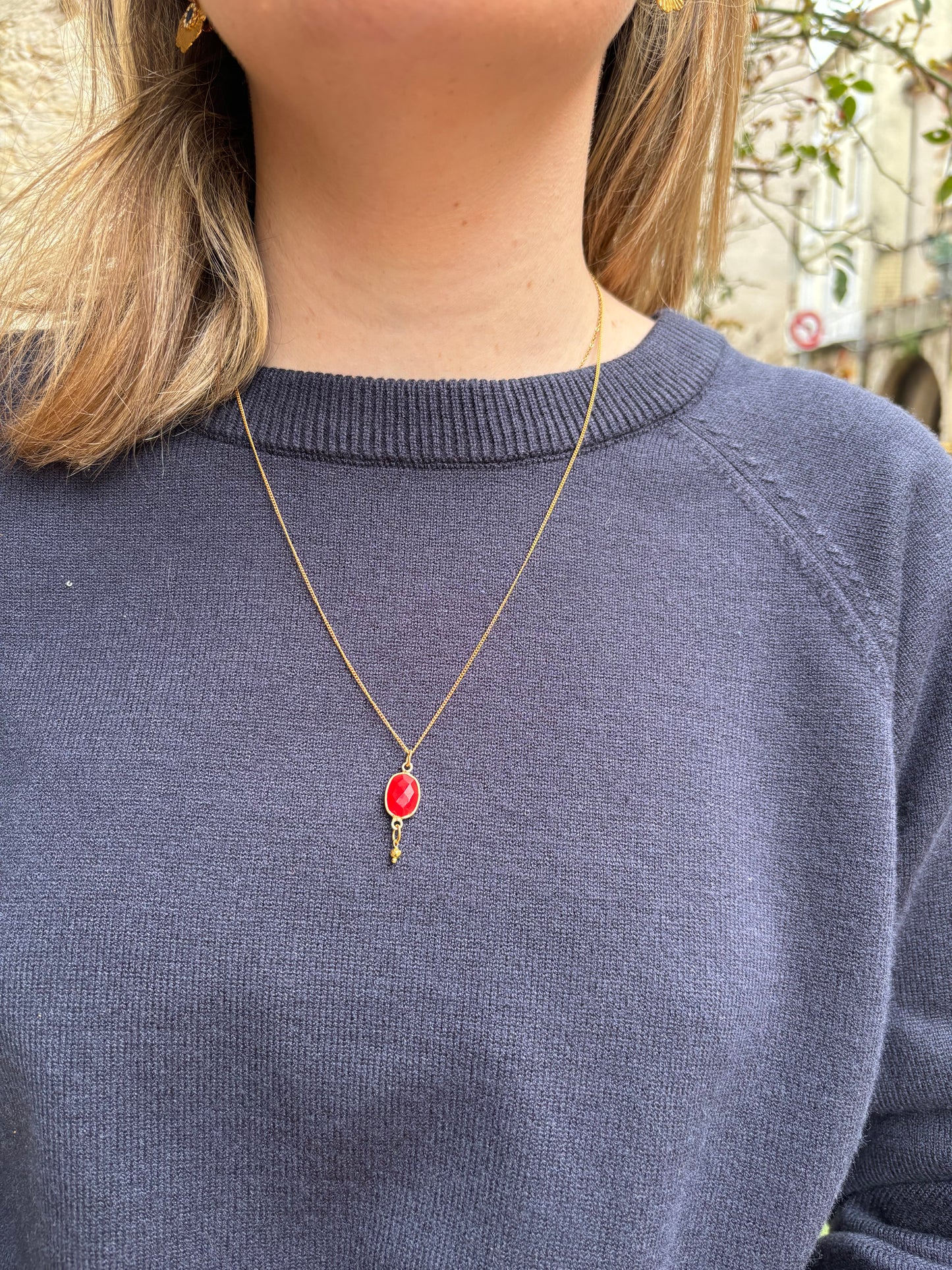 Collier Cathy - Doré / Corail - L'Atelier Des Dames