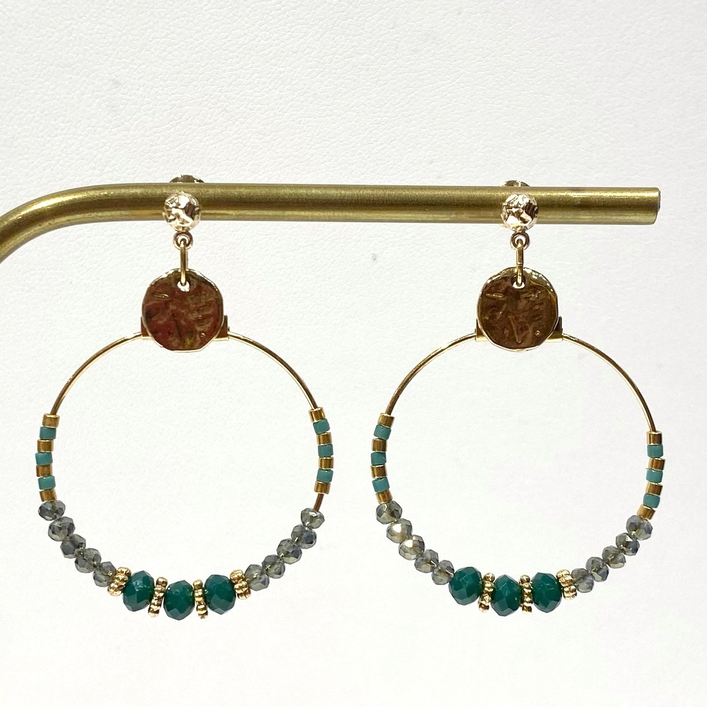 Boucles d'Oreilles Mina Vert - By Garance