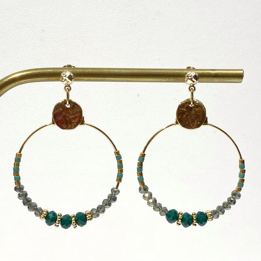 Boucles d'Oreilles Mina Vert - By Garance