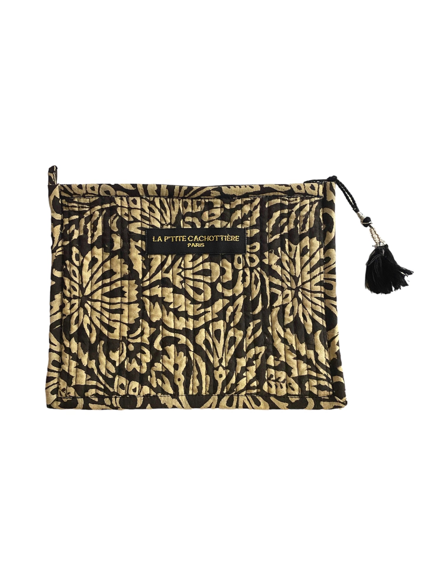 Pochette India GM Beige et Noir - La P'tite Cachottière