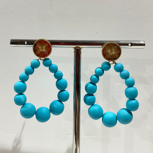 Boucles d'Oreilles Bonbon Bleu Ciel - PM