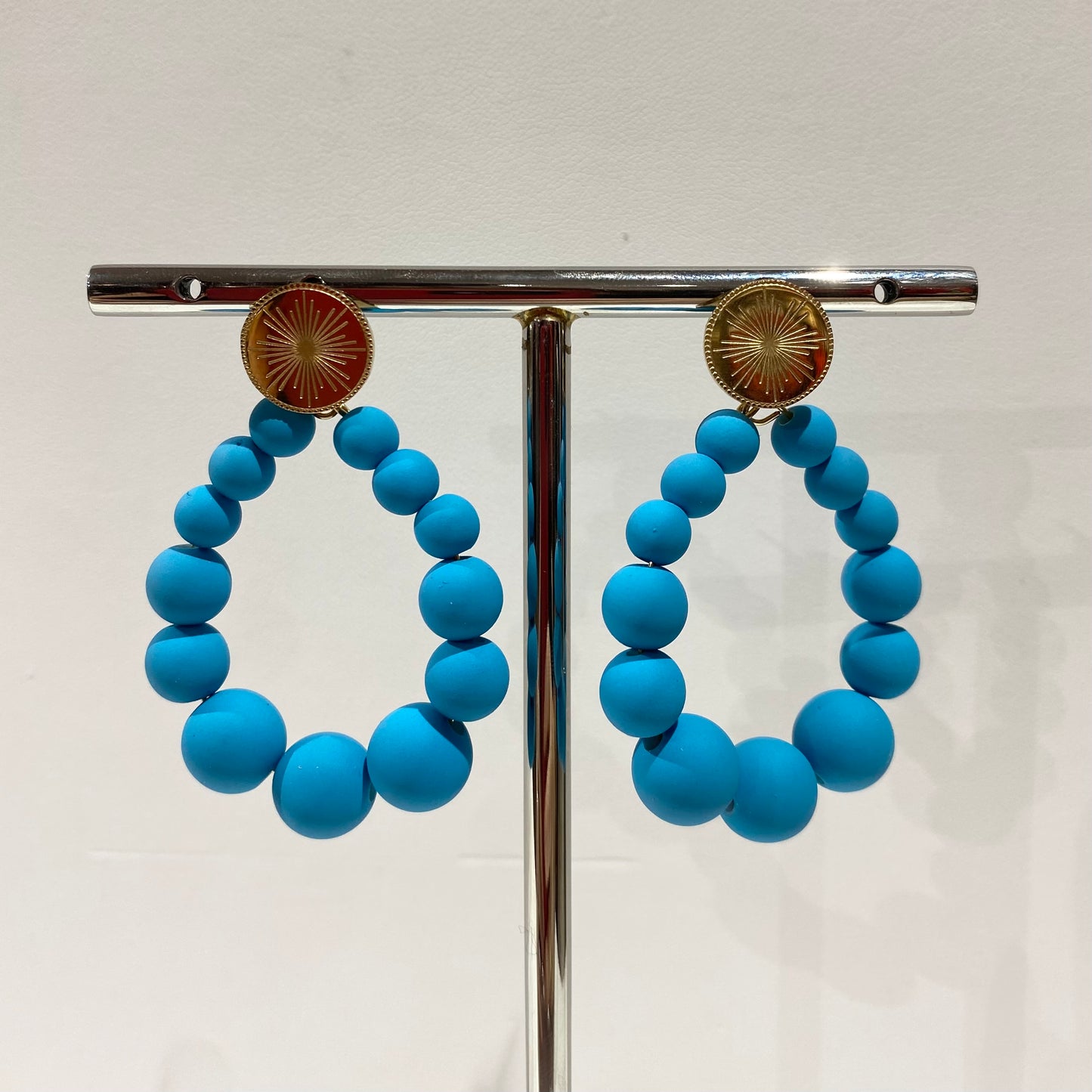 Boucles d'Oreilles Bonbon Bleu Jeans - PM