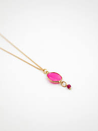 Collier Cathy - Doré / Calcédoine Rose - L'Atelier Des Dames