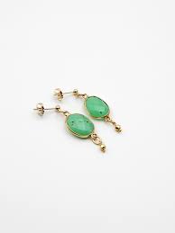 Boucles D'Oreilles Cathy - Doré / Chrysoprase- L'Atelier Des Dames