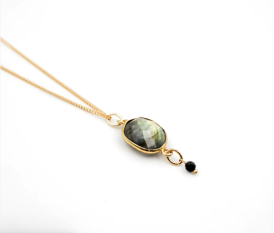 Collier Cathy - Doré / Labradorite - L'Atelier Des Dames