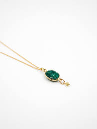 Collier Cathy - Doré / Onyx Vert - L'Atelier Des Dames