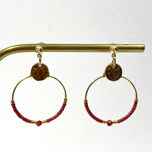 Boucles d'Oreilles Lila Bordeaux - By Garance