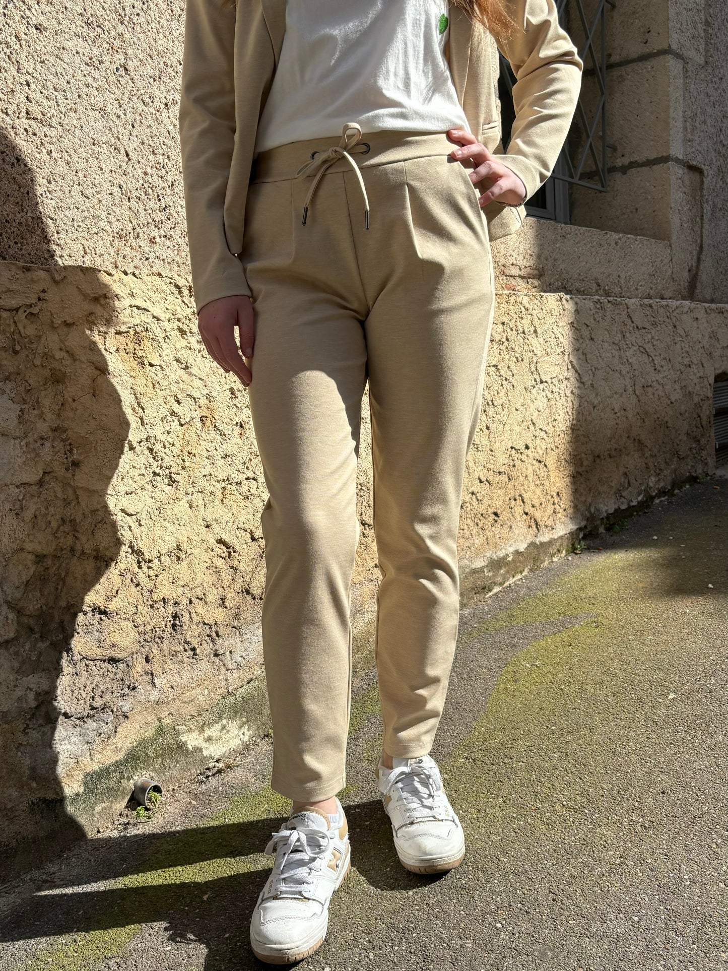 Pantalon Rizetta Crop Safari Melange Beige - Byoung