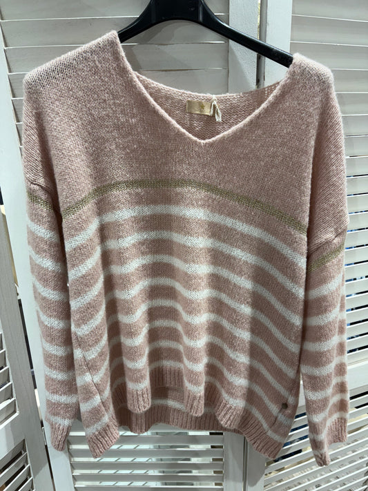 Pull V Rayé