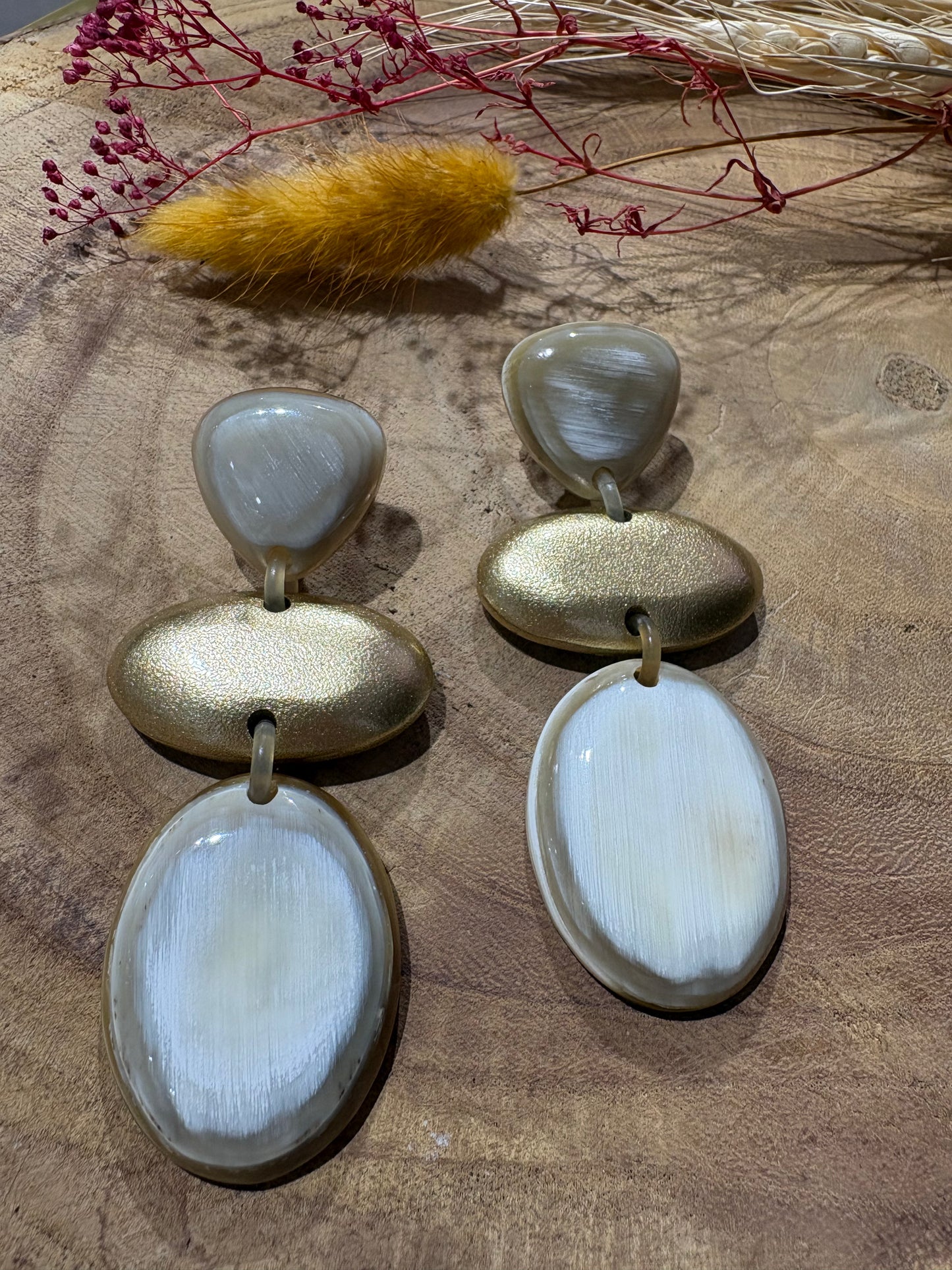 Boucle d'oreilles corne Trio - soyang