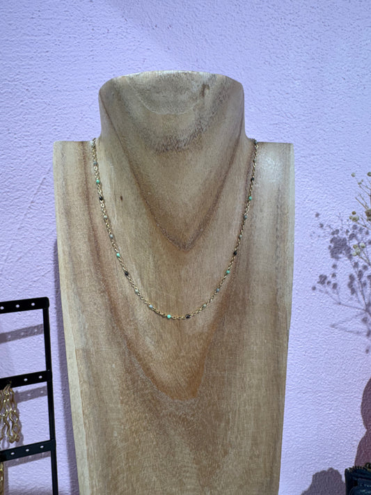 Collier Gigi Vert/Marron/Beige
