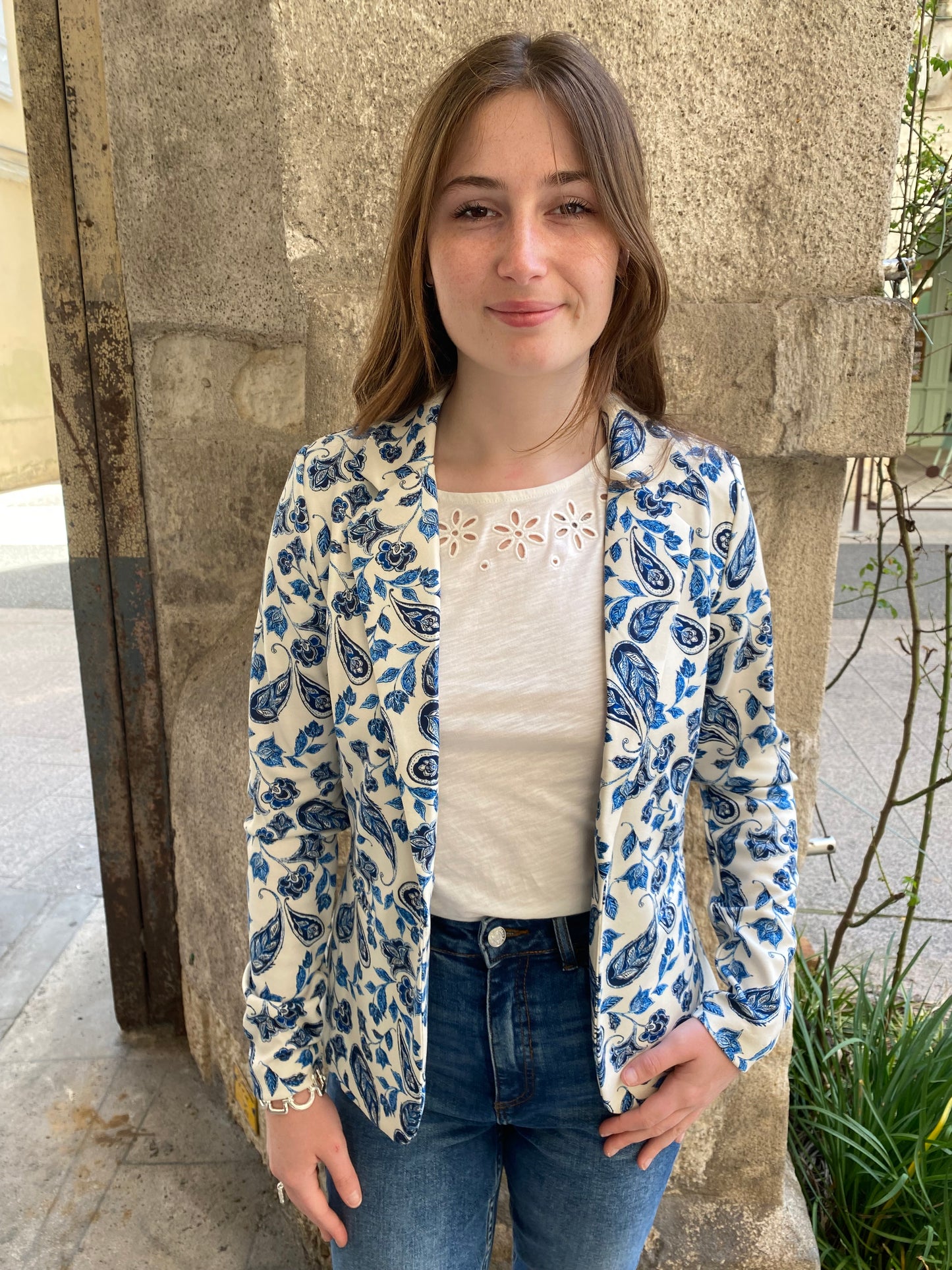 Blazer Ihkate Print Baleine Bleu - Ichi