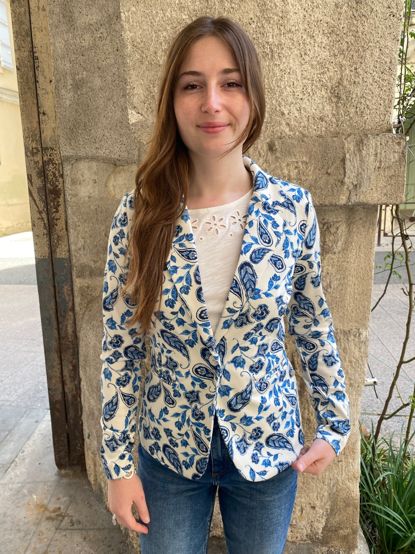 Blazer Ihkate Print Baleine Bleu - Ichi