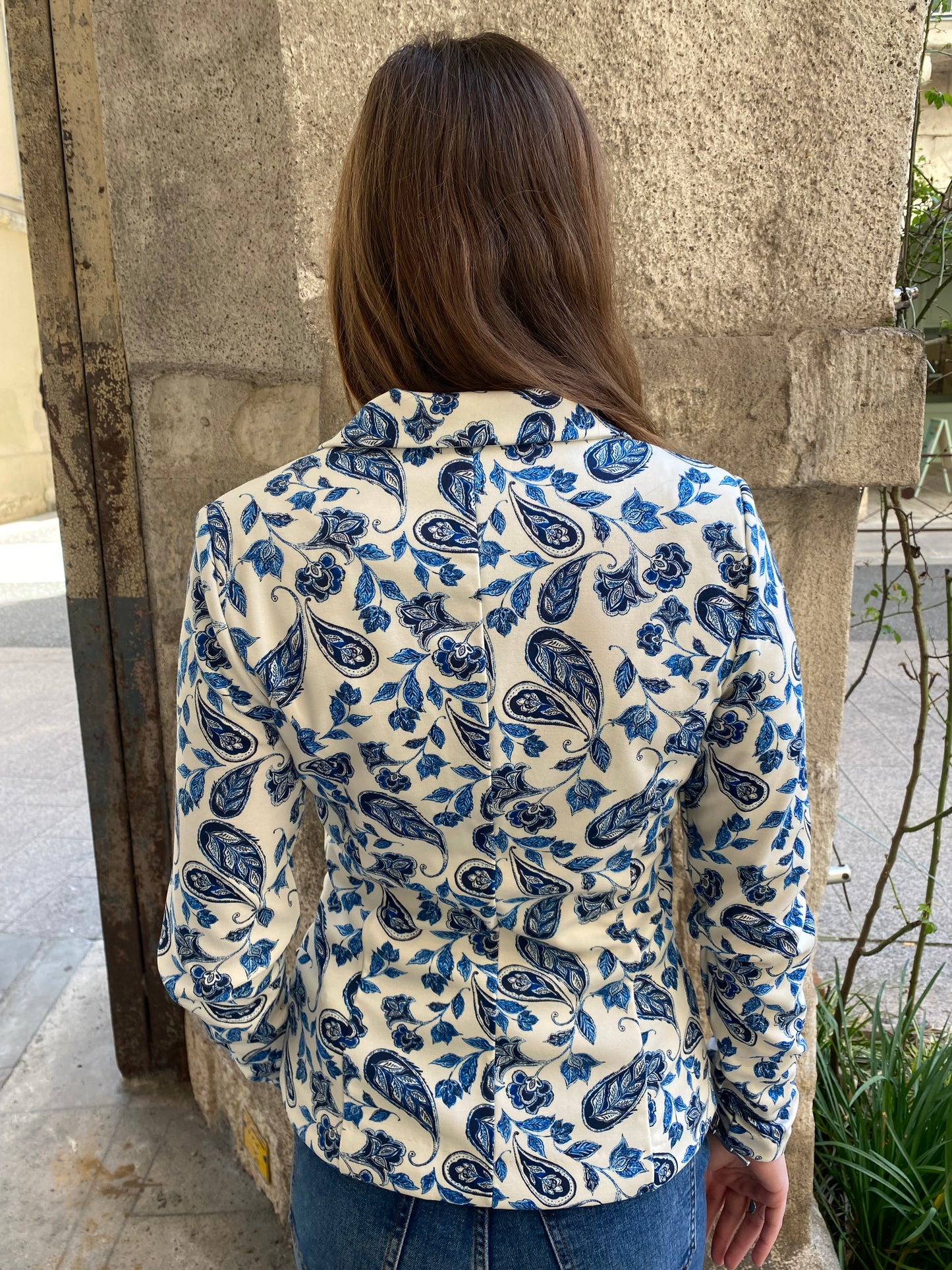 Blazer Ihkate Print Baleine Bleu - Ichi