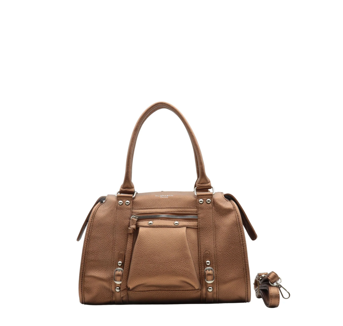 SAC À MAIN MARRON METALISÉE