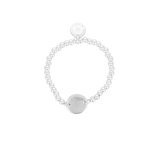 Bracelet Élastique Perles PM Pastille Argent - Secret De Cuir, By Régine