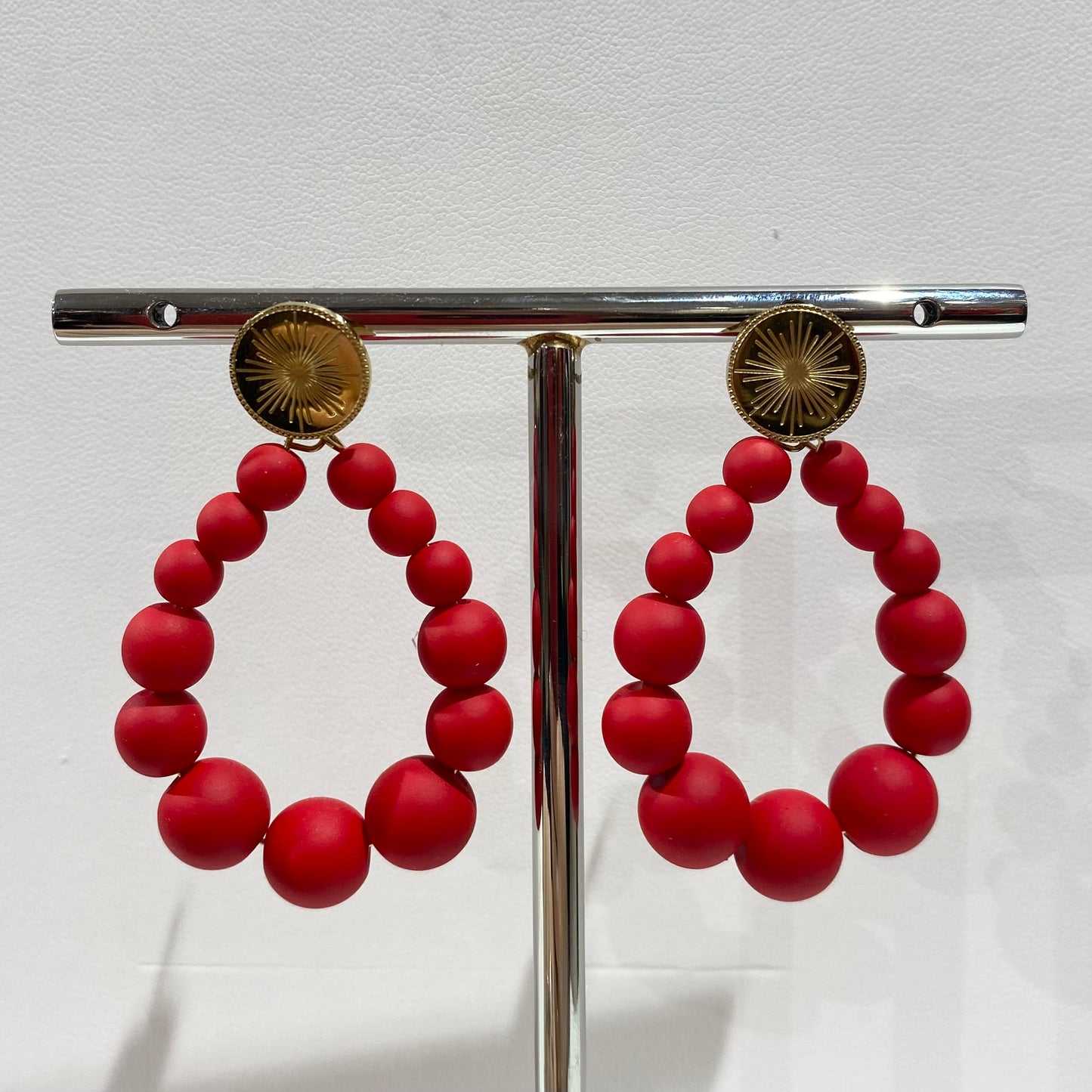 Boucles d'Oreilles Bonbon Rouge - PM