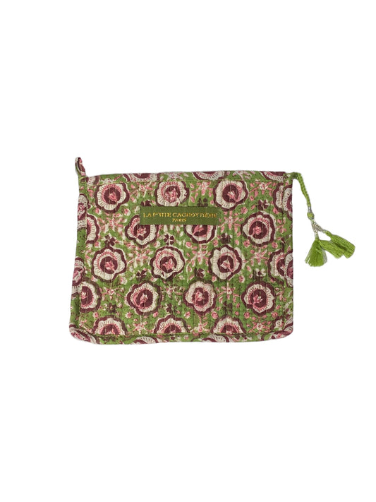 Pochette India GM Vert et Rose- La P'tite Cachottière