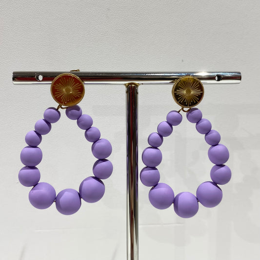 Boucles d'Oreilles Bonbon Violet - PM