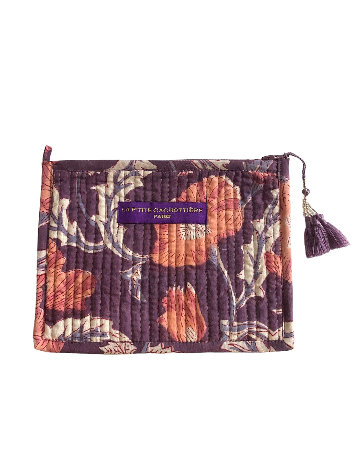 Pochette India GM Violet et Rose - La P'tite Cachottière