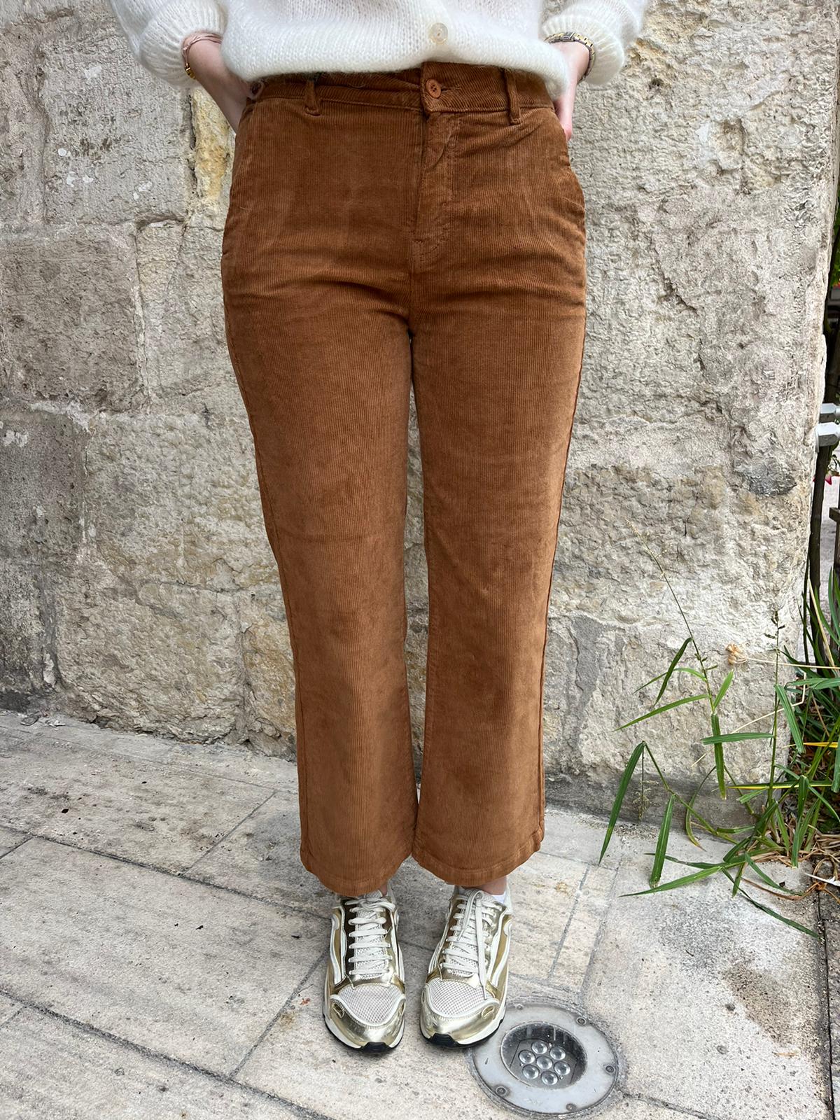 Pantalon Owen Velours Pecan - Happy