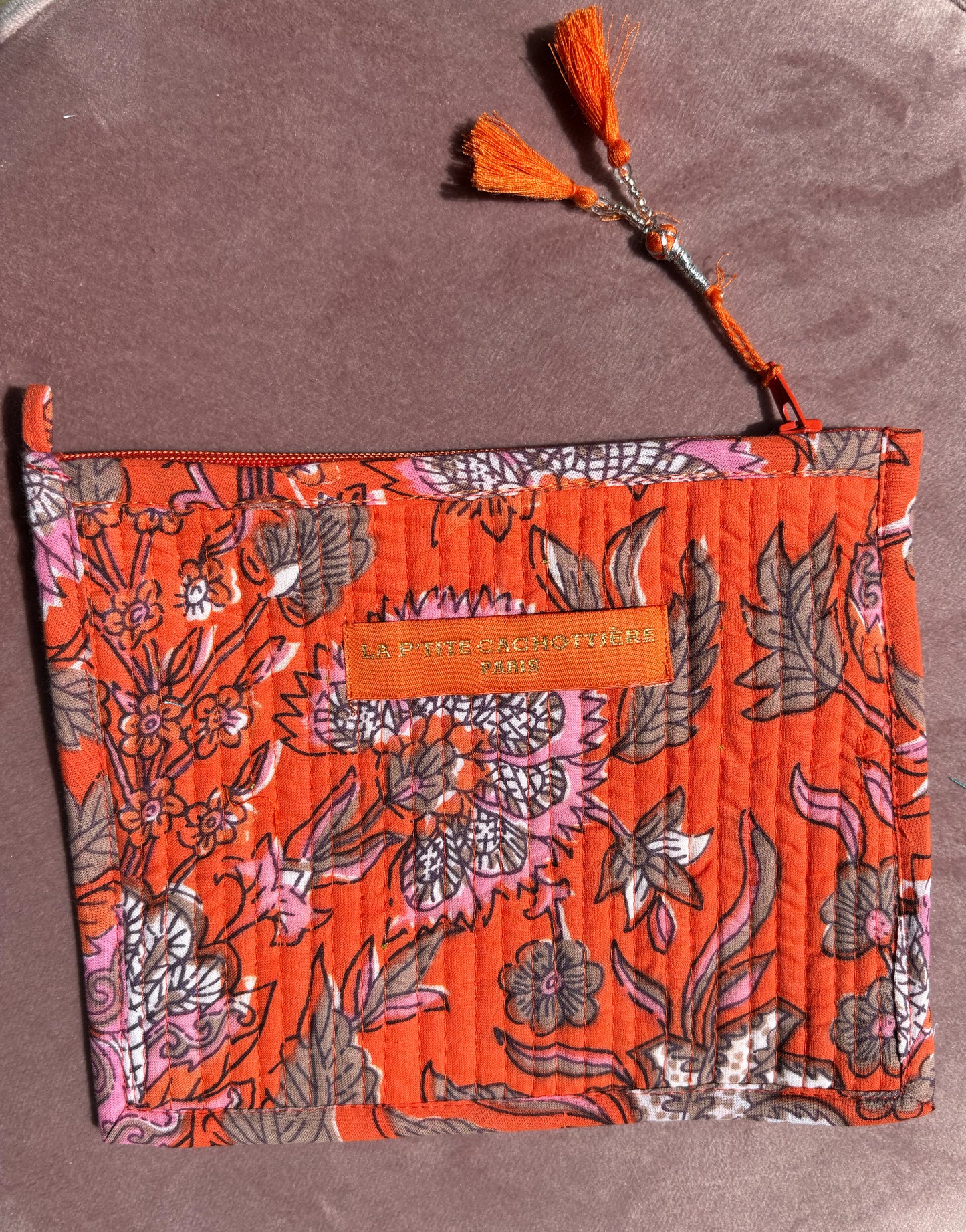 Pochette India GM Orange - La P'tite Cachottière