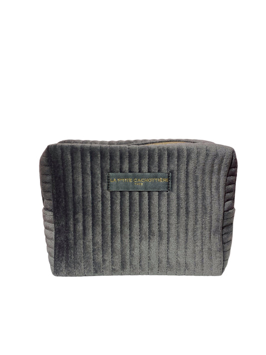 Trousse Velour PM Gris- La P'tite Cachottière