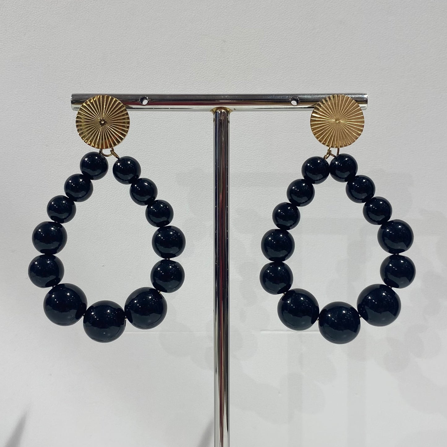 Boucles d'Oreilles Bonbon Noir - GM